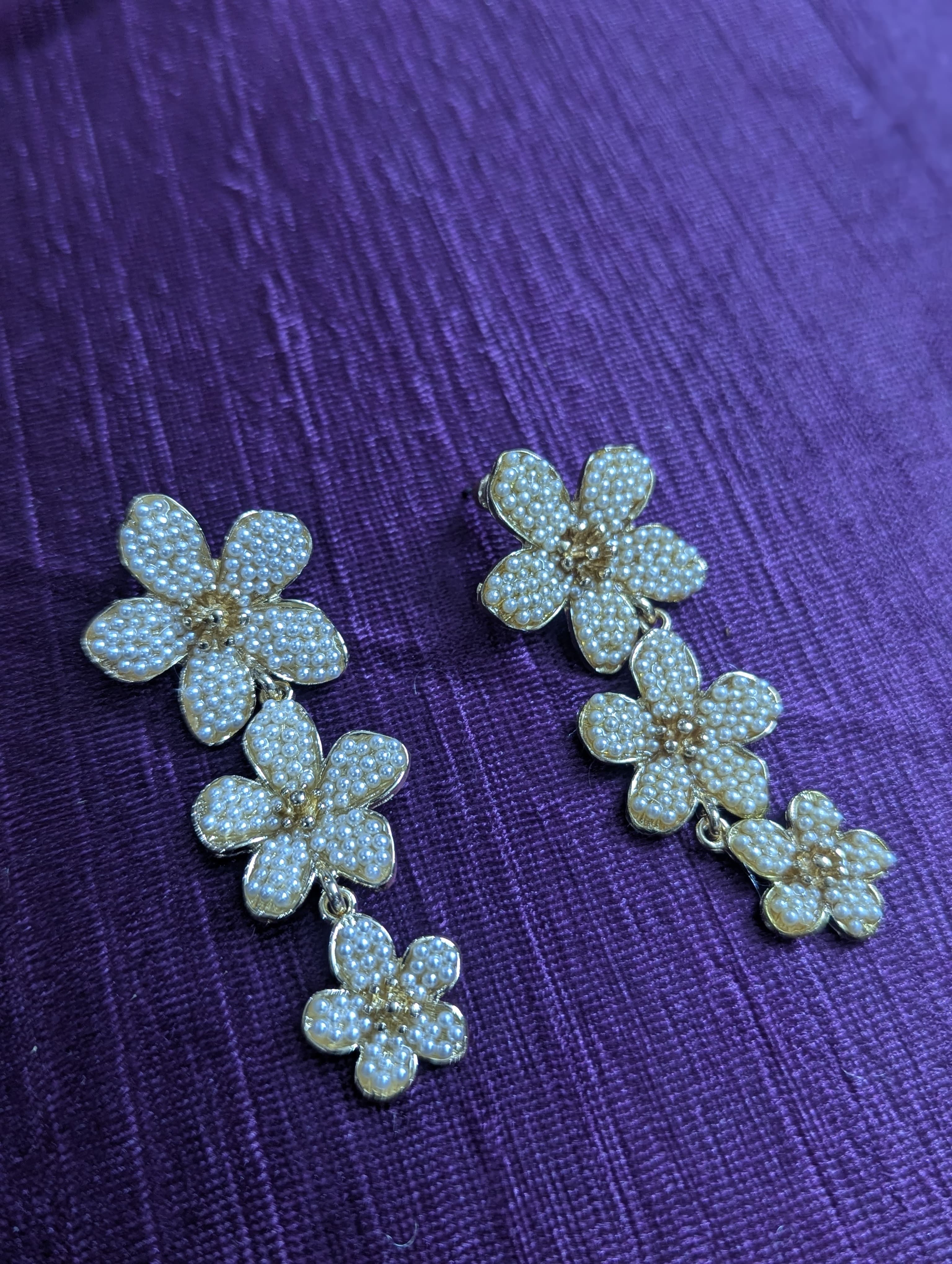 Flower Shape with Pearls Earring
