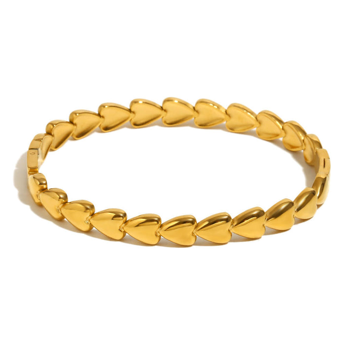 Mania anti tarnish gold heart shape bracelet