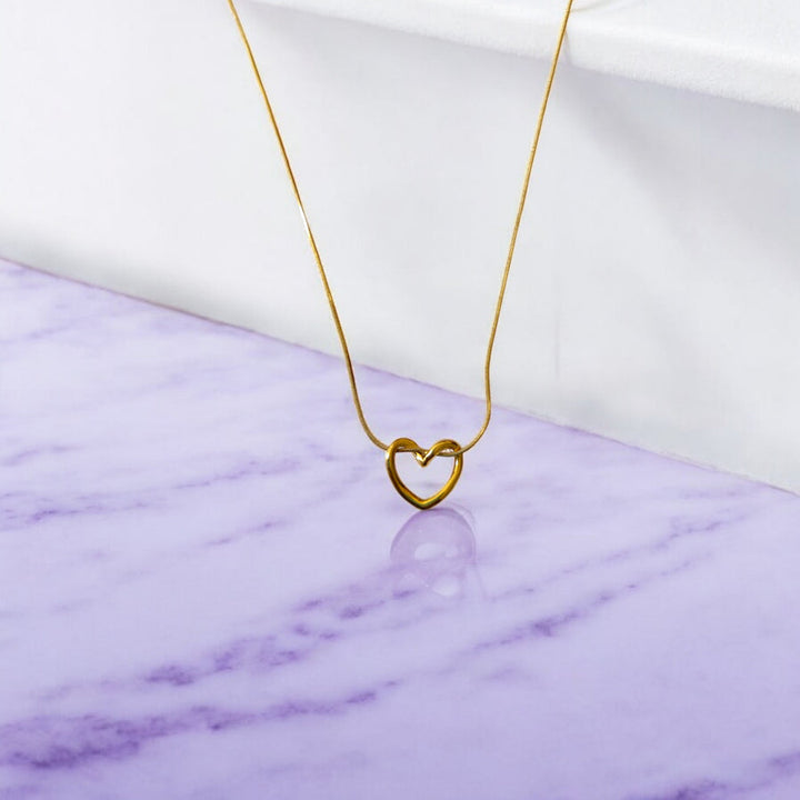 Mania Anti tarnish Heart shape Gold necklace