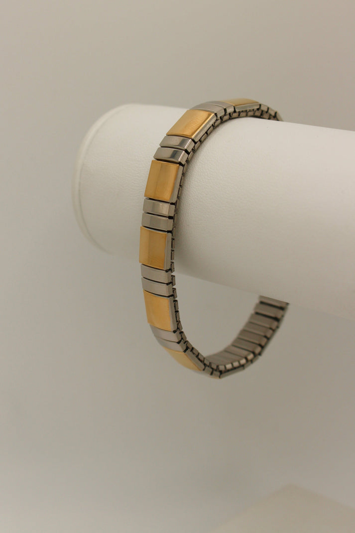 Mania anti tarnish steel and gold bracelet