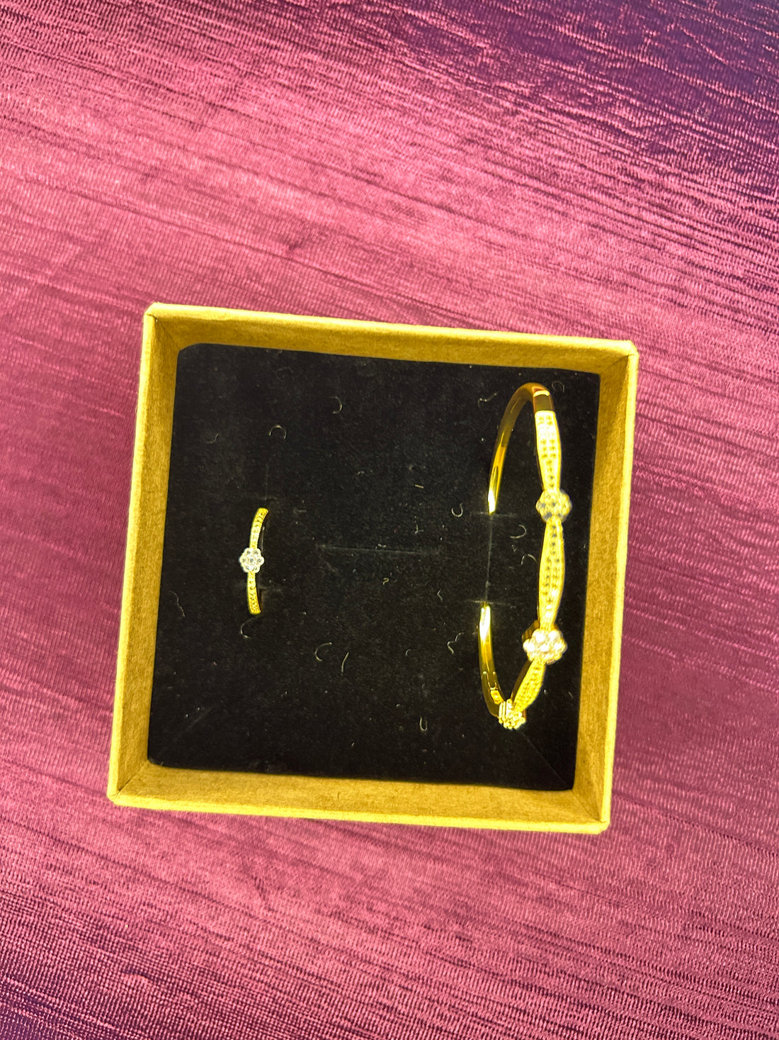 Floral American Diamond Bracelet with Ring Combo
