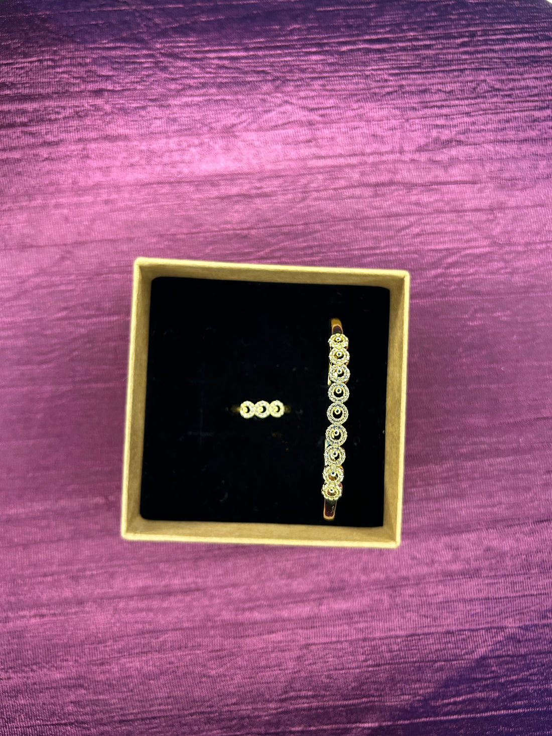 Round Design American diamond Bracelet with Ring