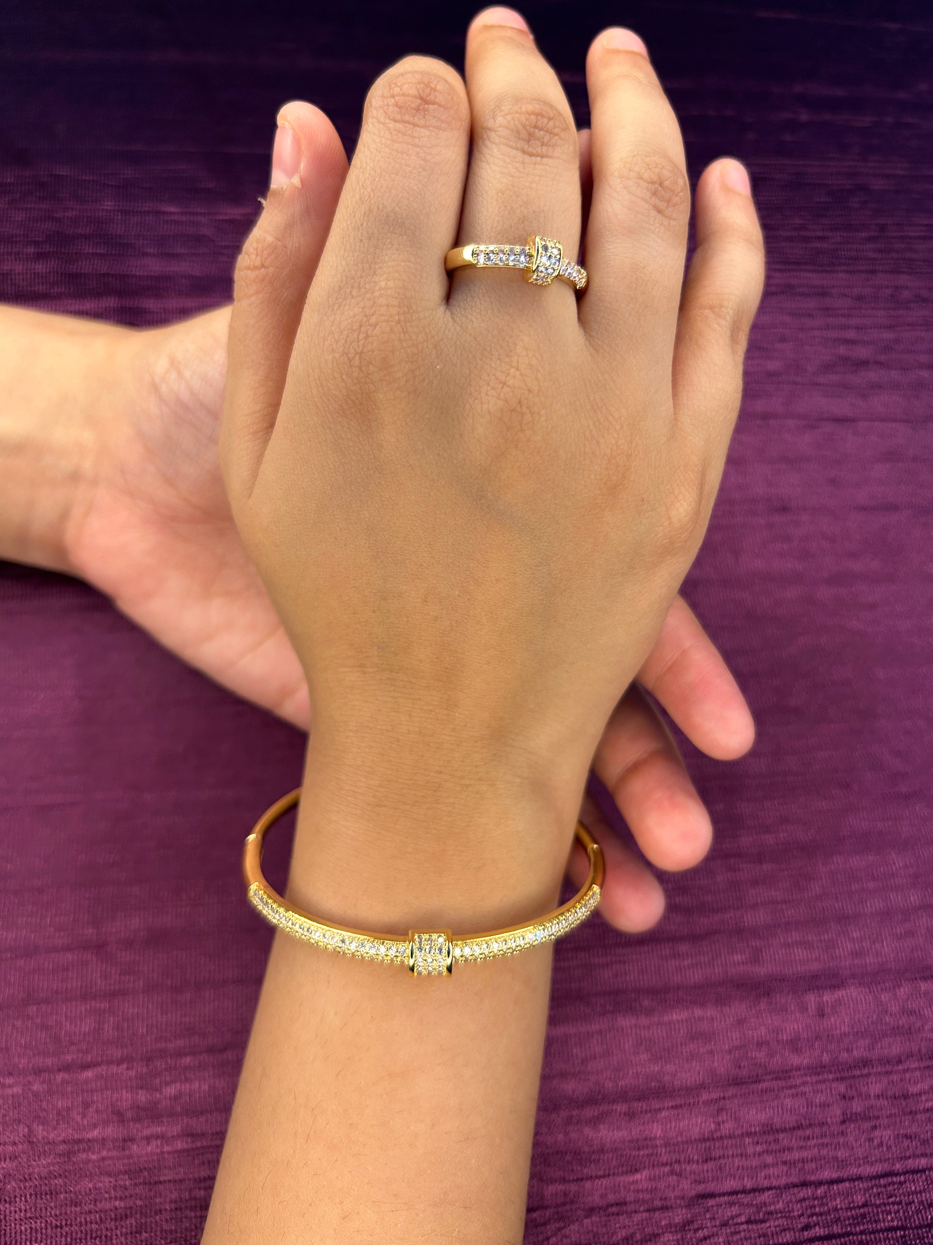 Bangle Style Bracelet With Ring