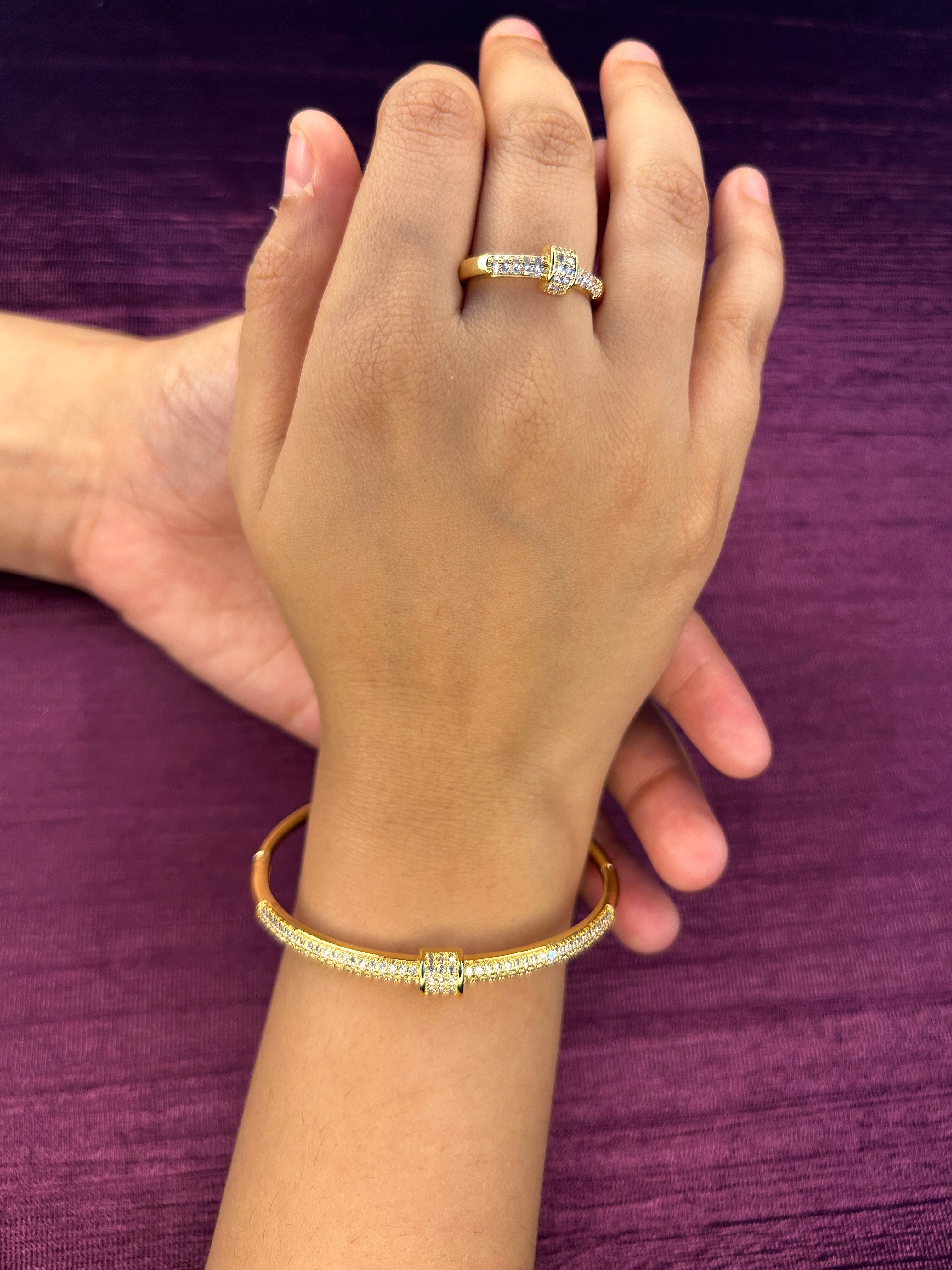 Bangle Style Bracelet With Ring
