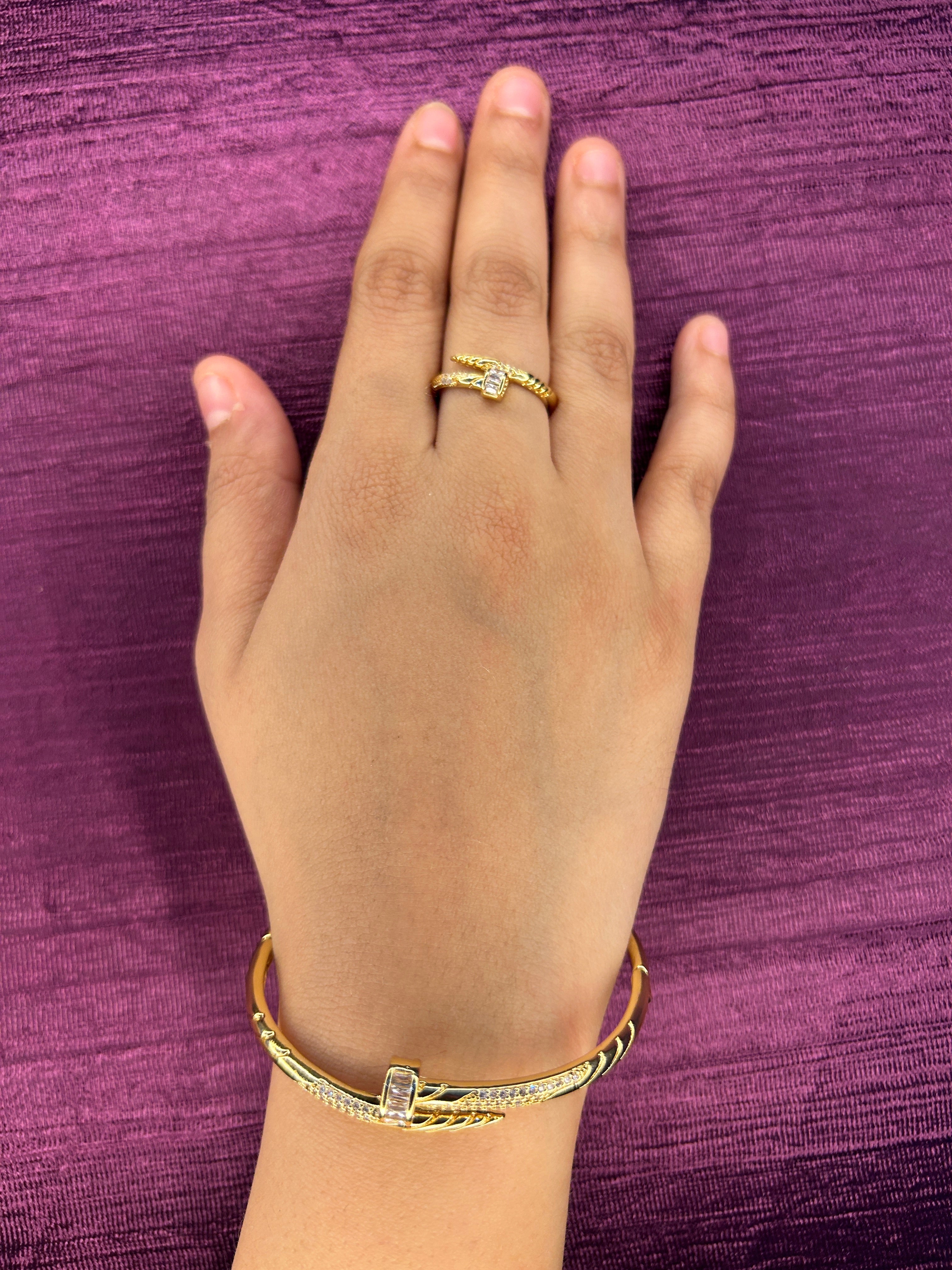 AD Nail Bracelet with Ring