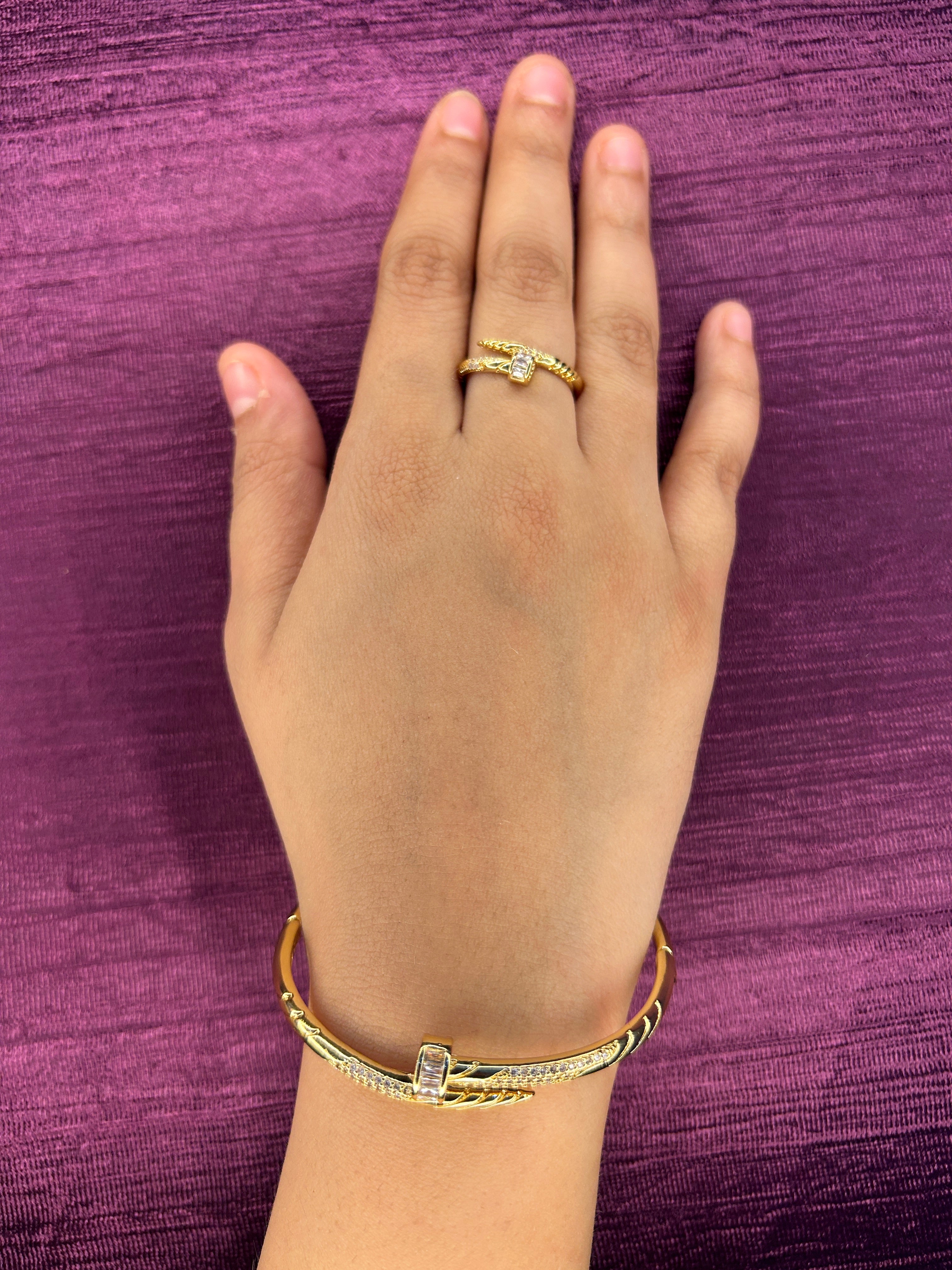 AD Nail Bracelet with Ring