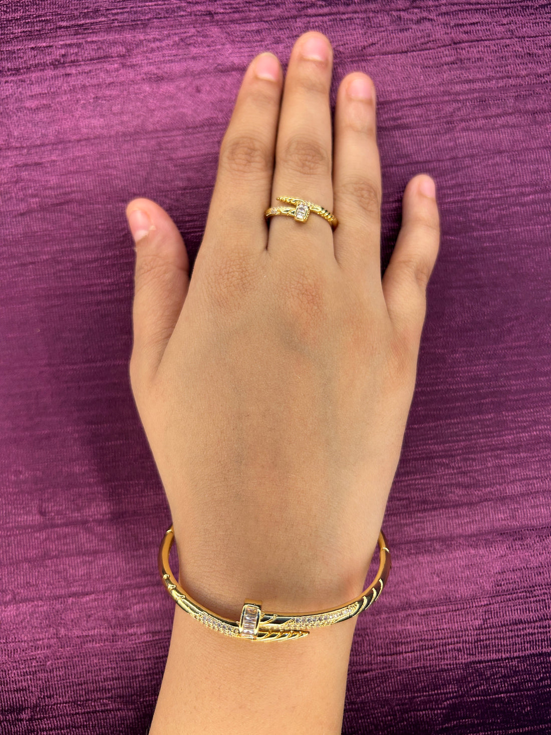 AD Nail Bracelet with Ring
