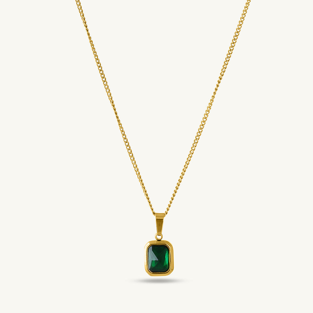 Mania Anti Tarnish Pendant Emerald