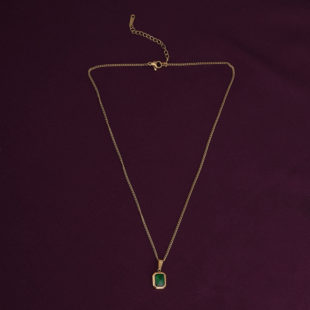Mania Anti Tarnish Pendant Emerald
