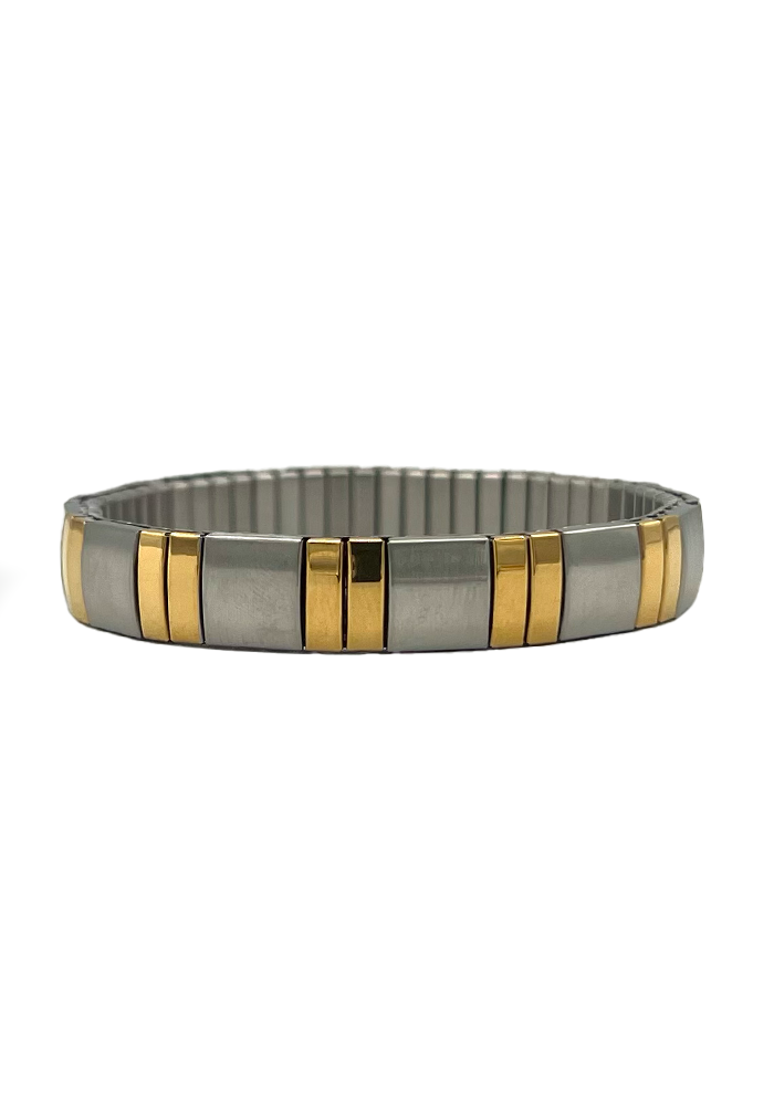Mania anti tarnish steel and gold bracelet