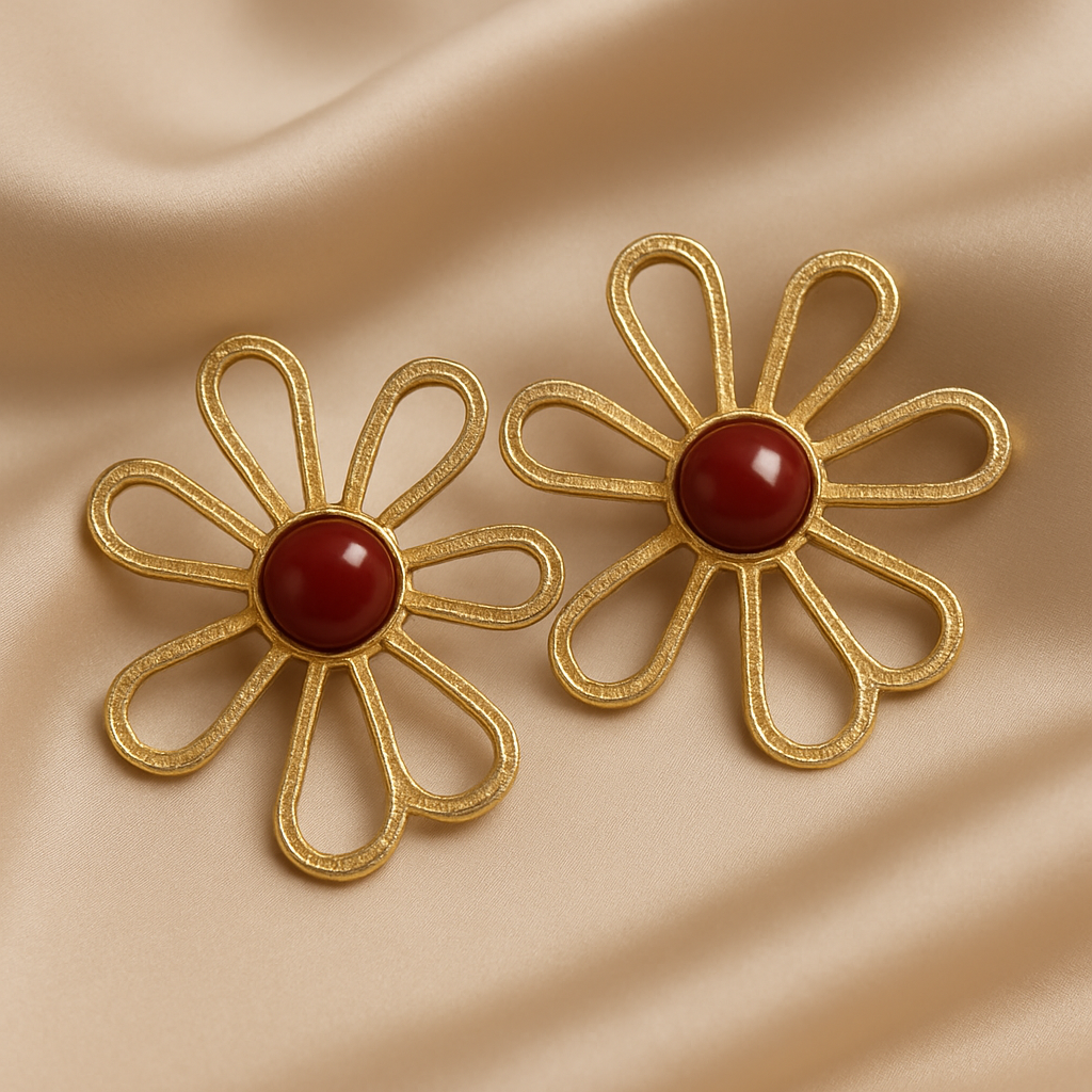 Mania Anti Tarnish Gold Plated Flower shape