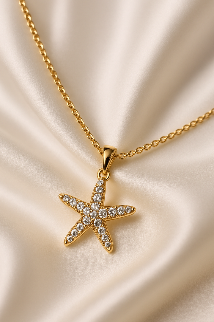 Mania Anti Tarnish Star Shape Gold Plated Necklace