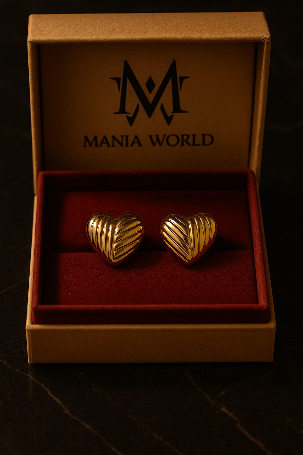 Mania Anti Tarnish Gold Plated Heart Shape Earring