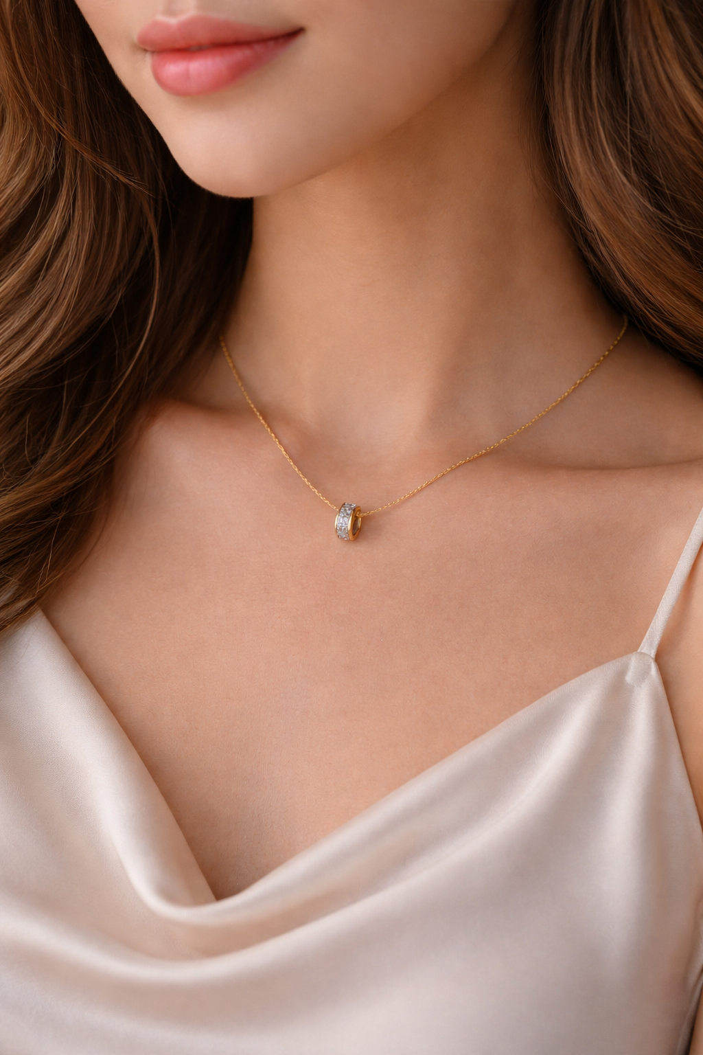 Premium White Stone Pendant Chain
