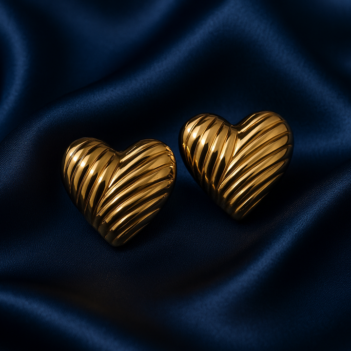Mania Anti Tarnish Gold Plated Heart Shape Earring