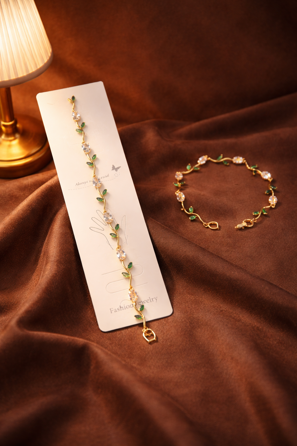 Premium White and Green Stone Bracelet