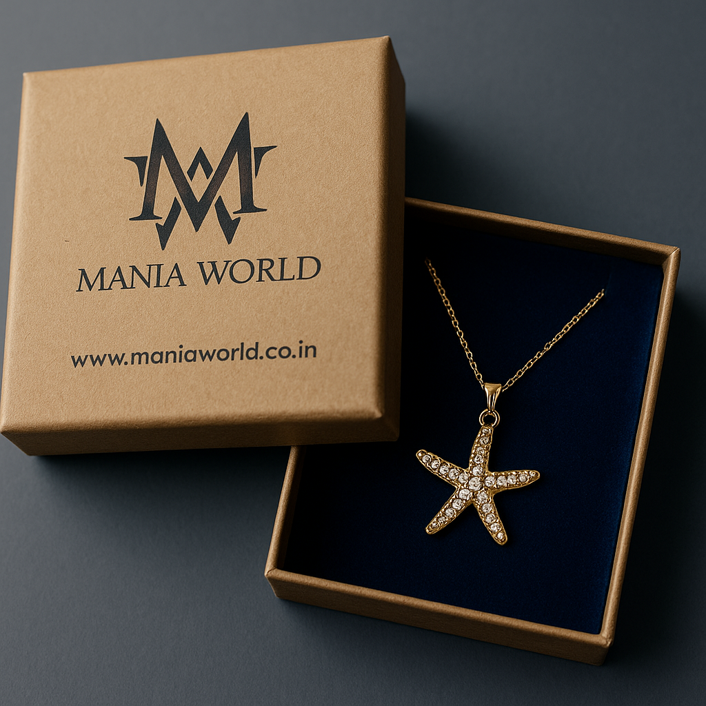 Mania Anti Tarnish Star Shape Gold Plated Necklace