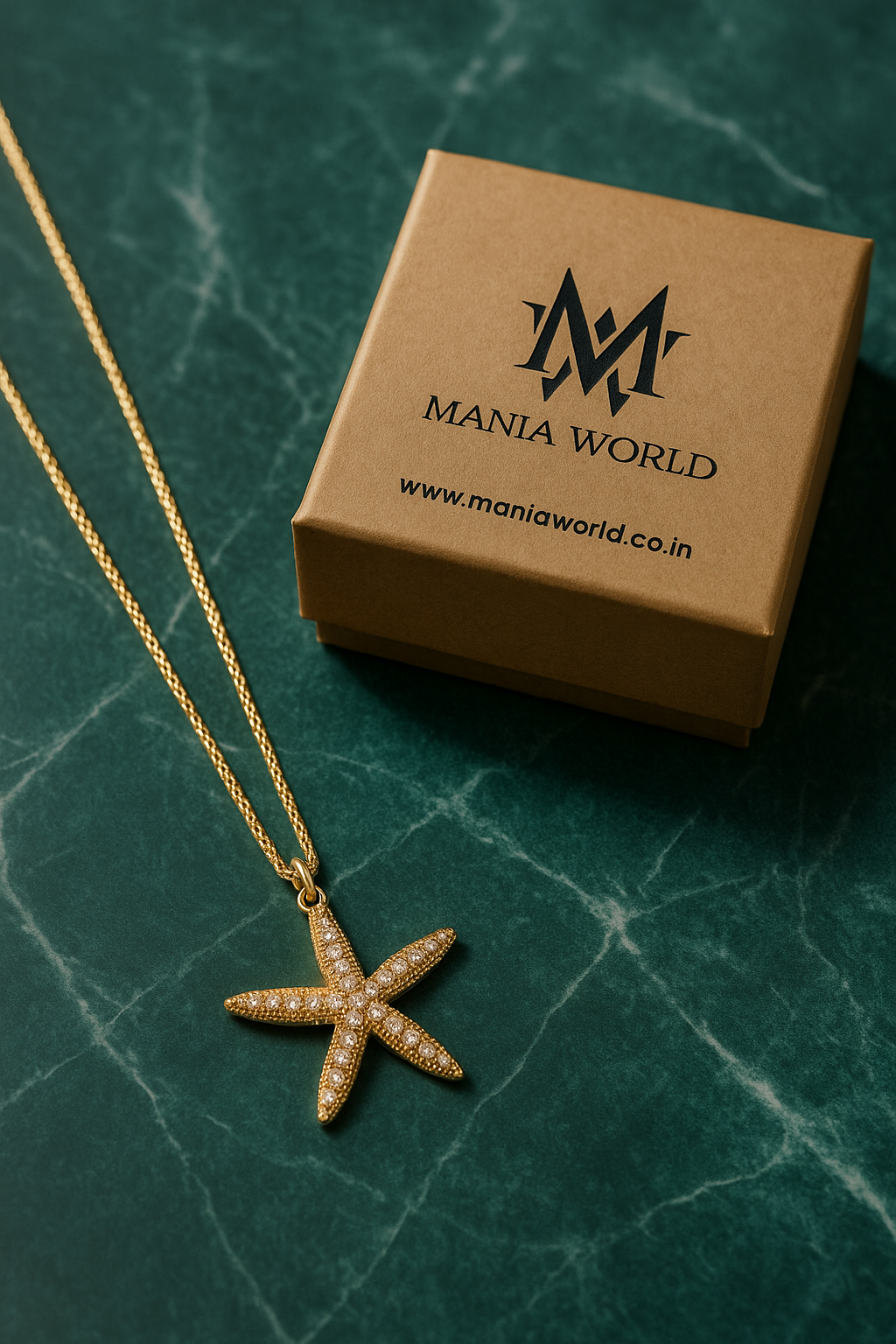 Mania Anti Tarnish Star Shape Gold Plated Necklace