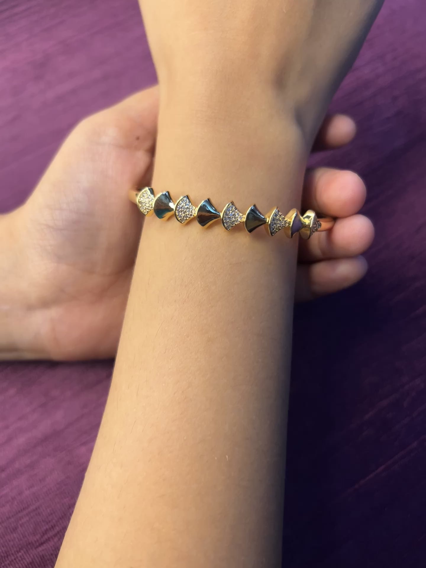 Sparkling Gold Plated Bracelet and Ring