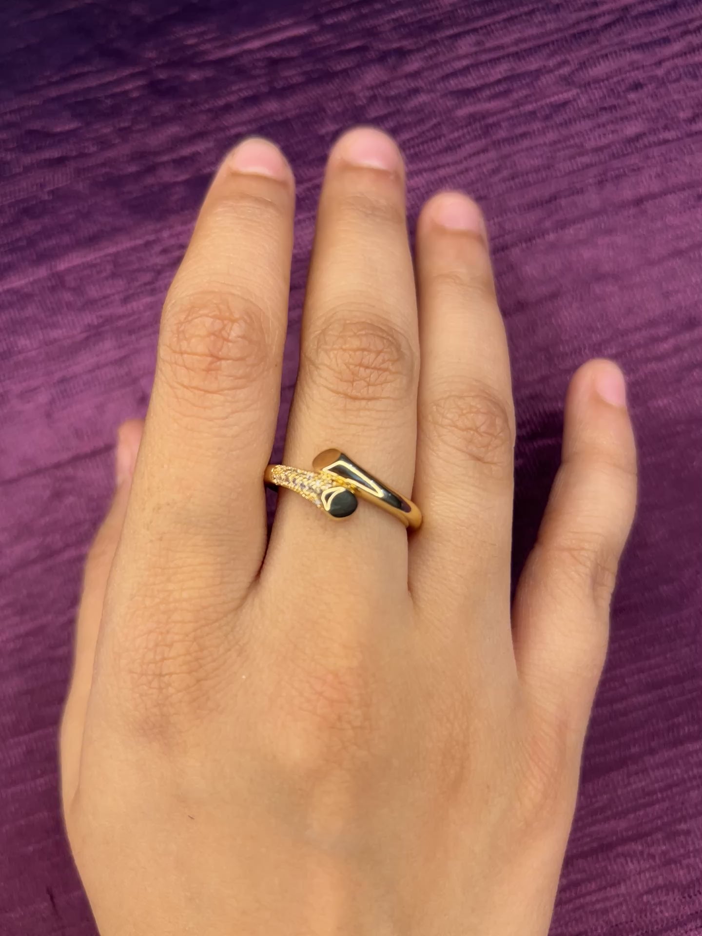 AD Gold Plated Bracelet with Ring