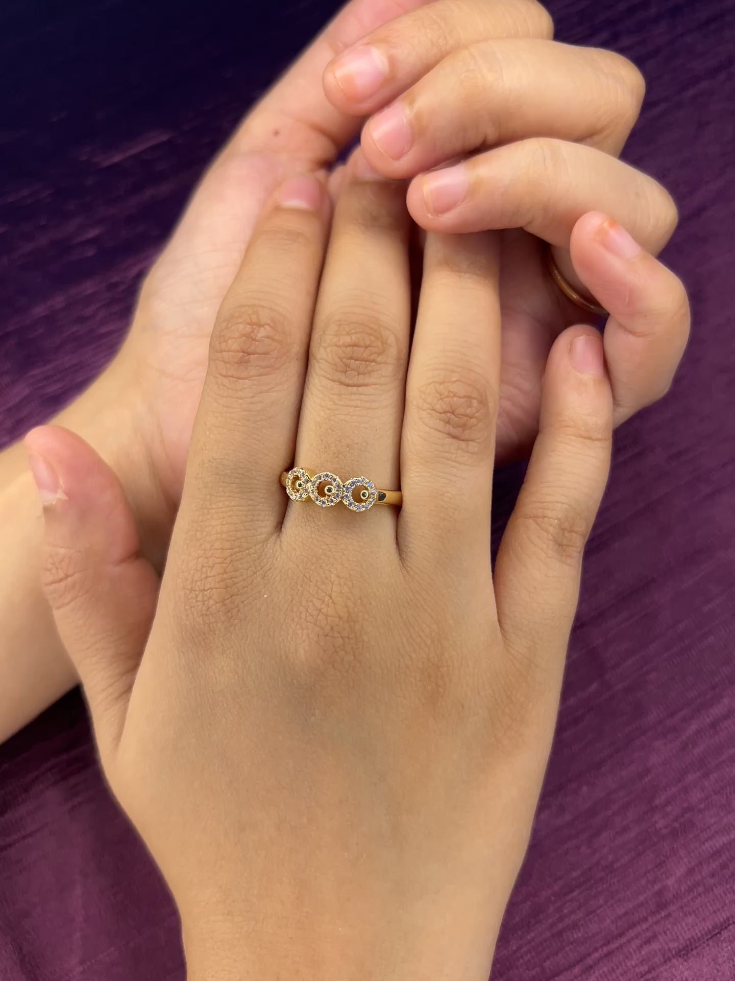 American Diamond with  Circular Design And Ring