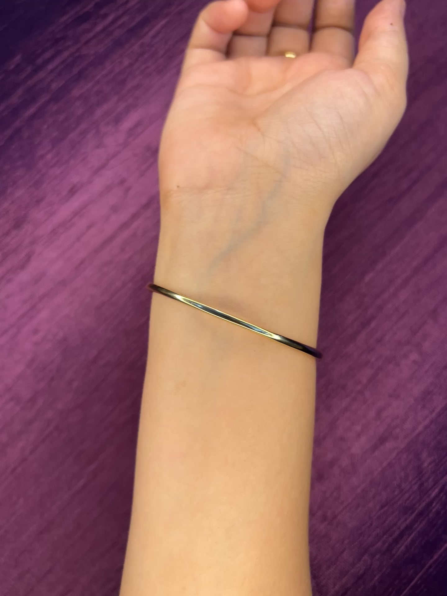 Circle Design Gold Plated Cubic Bracelet with Ring