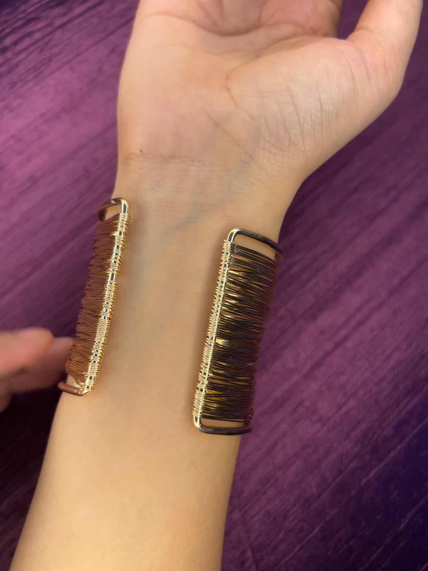 Gold Plated with Stone Cuff